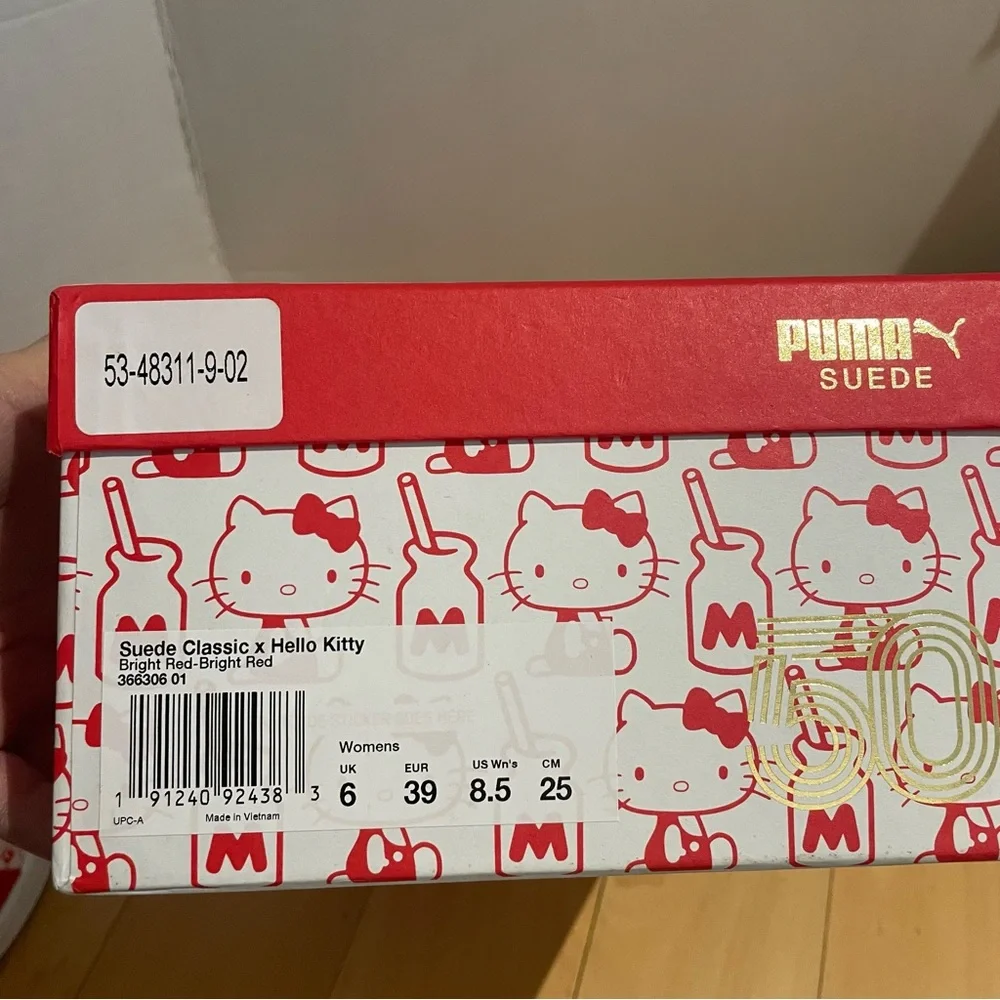 NIB hello kitty x puma red suede sneakers - Picture 7 of 7